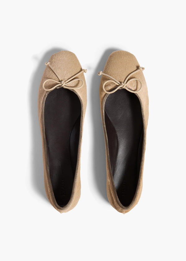 Khaite Charlotte Ballerina Flat Barley Haircalf