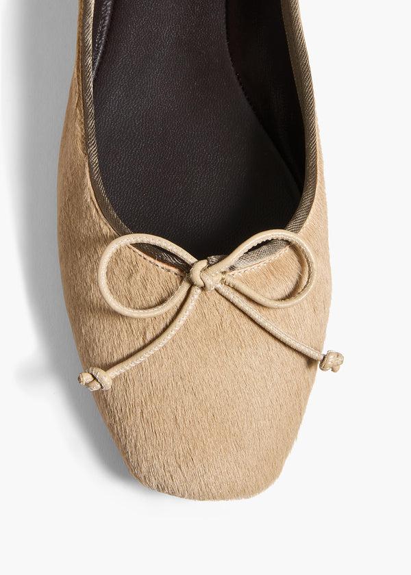 Khaite Charlotte Ballerina Flat Barley Haircalf