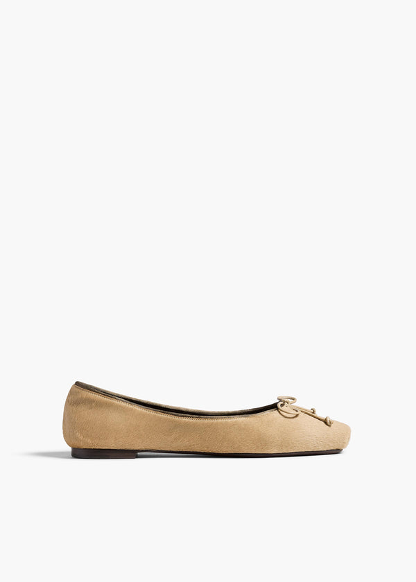 khaite Charlotte Ballerina Flat Barley Haircalf