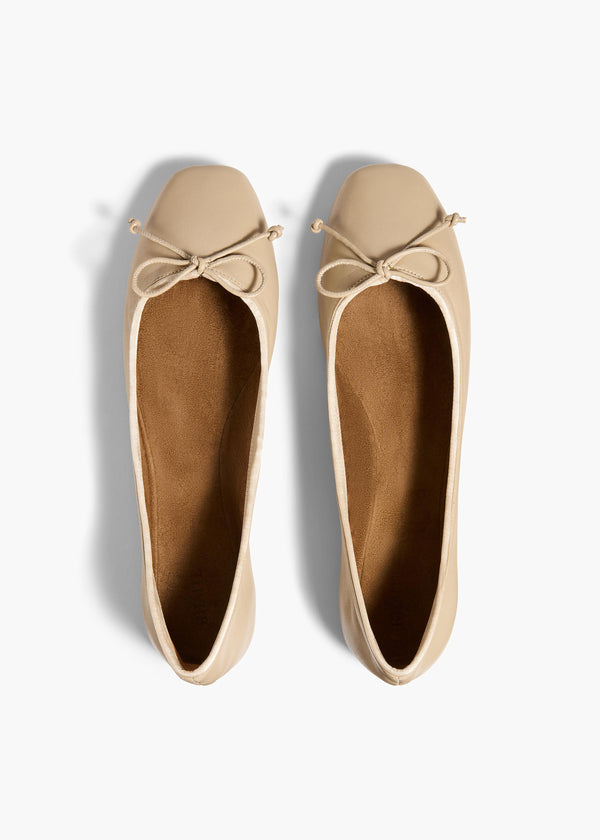 Khaite Charlotte Ballerina Flat Beige Leather