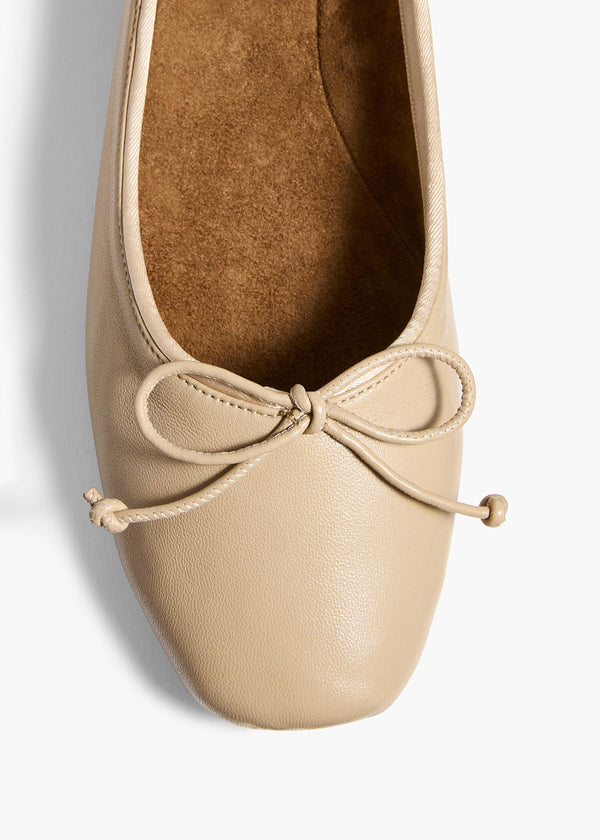 Khaite Charlotte Ballerina Flat Beige Leather