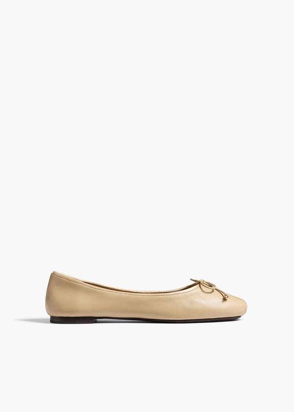khaite Charlotte Ballerina Flat Beige Leather