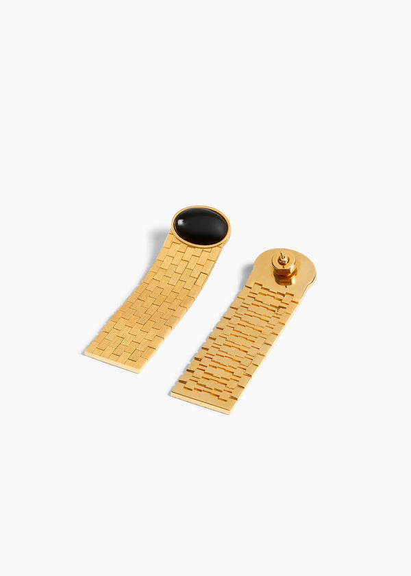 Khaite Chronos Earrings Black And Gold