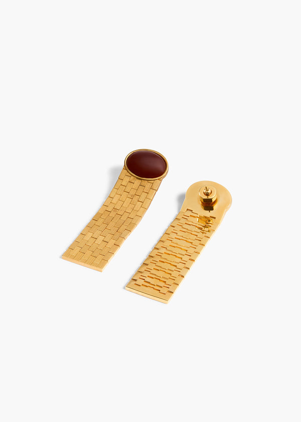 Khaite Chronos Earrings Red And Gold
