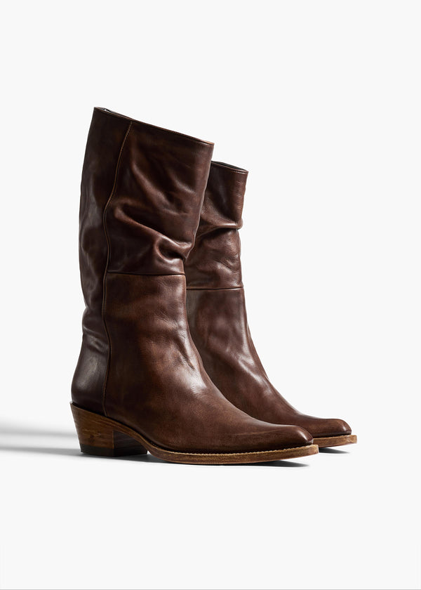 Khaite Clive Boot Dark Brown Leather