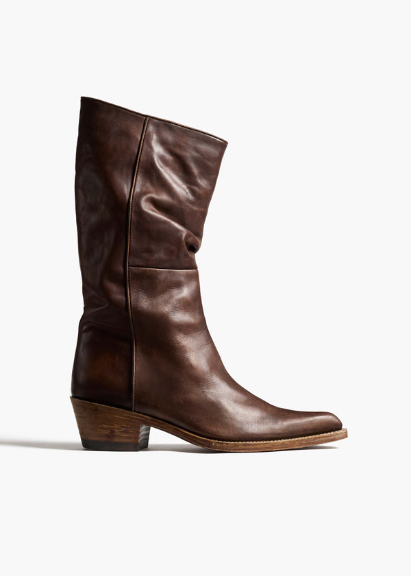 khaite Clive Boot Dark Brown Leather