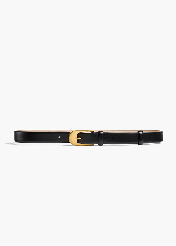 khaite Dome Belt Black Leather with Gold