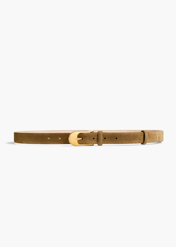 khaite Dome Belt Mud Suede with Gold