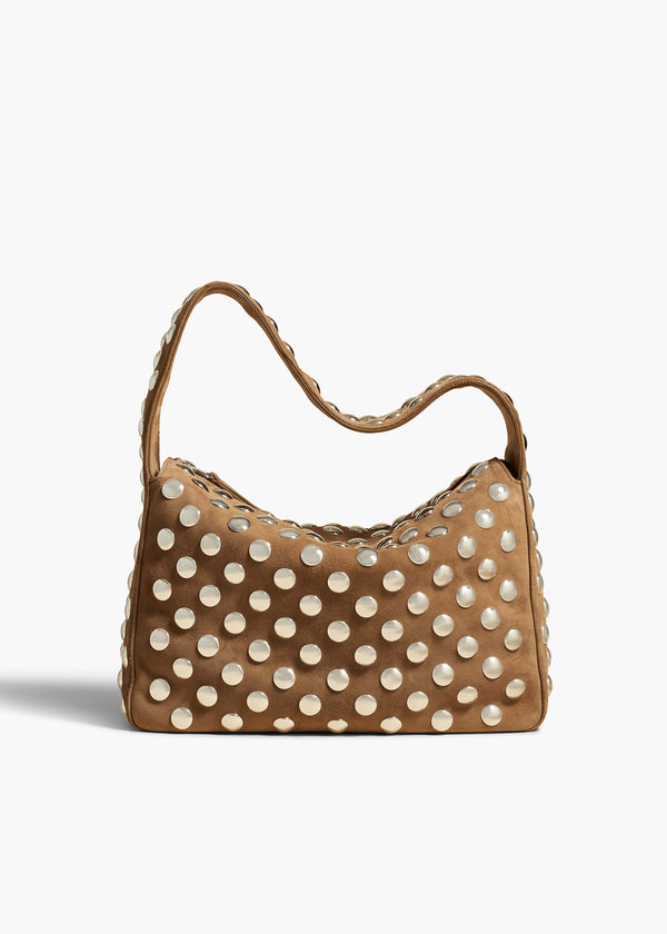 khaite Elena Bag Mud Suede with Studs