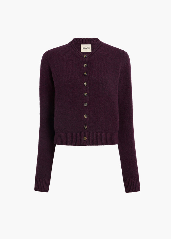 khaite Everheart Cardigan Plum