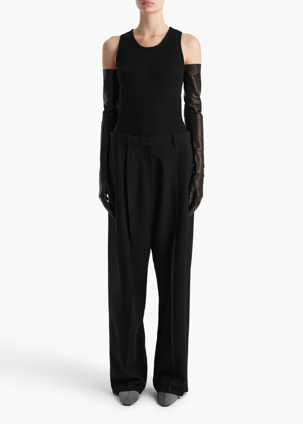 Khaite Isha Top Black Silk Cashmere Jersey