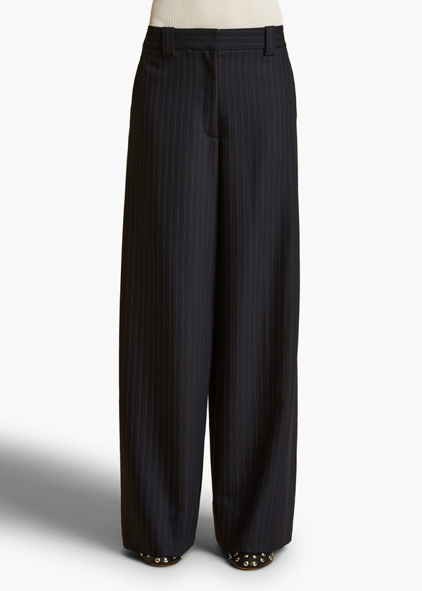 Khaite Jacob Pant Navy And White Stripe