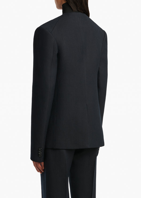 Khaite Jameson Jacket Dark Navy With Stripe