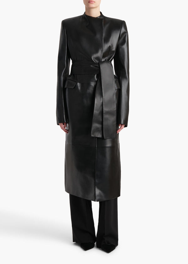 Khaite Jelson Coat Black Leather