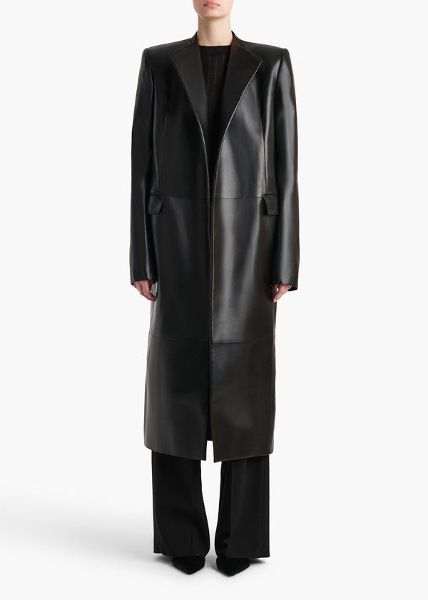 Khaite Jelson Coat Black Leather