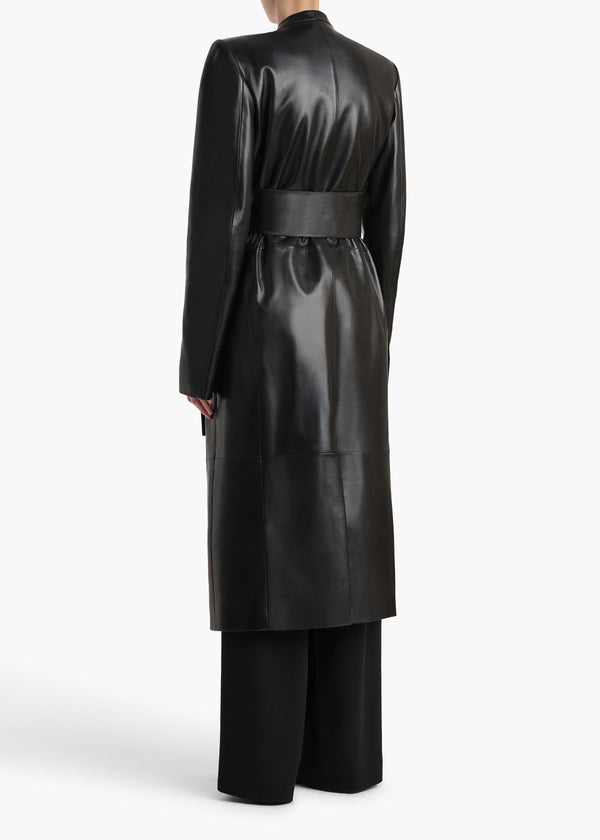 Khaite Jelson Coat Black Leather