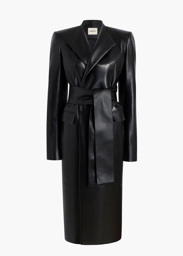 khaite Jelson Coat Black Leather