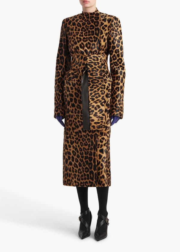 Khaite Jelson Coat Leopard Print Haircalf