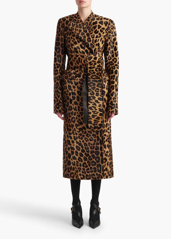 Khaite Jelson Coat Leopard Print Haircalf