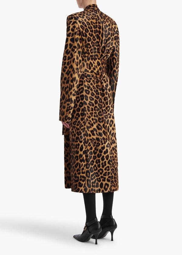 Khaite Jelson Coat Leopard Print Haircalf