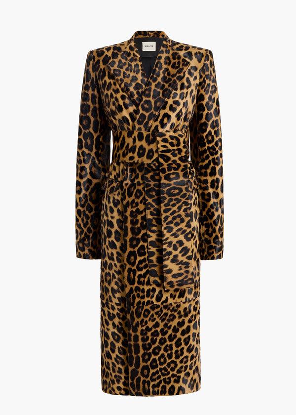 khaite Jelson Coat Leopard Print Haircalf