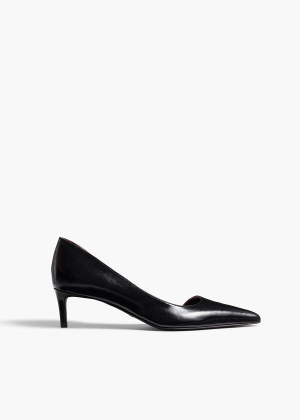 khaite Jett D'Orsay Low Pump Black Glazed Leather
