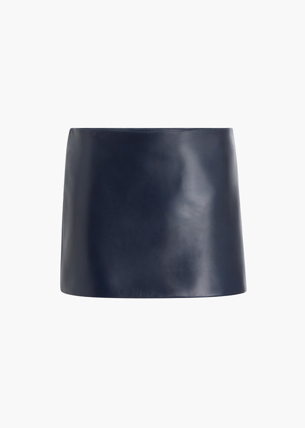 khaite Jett Skirt Dark Navy Leather