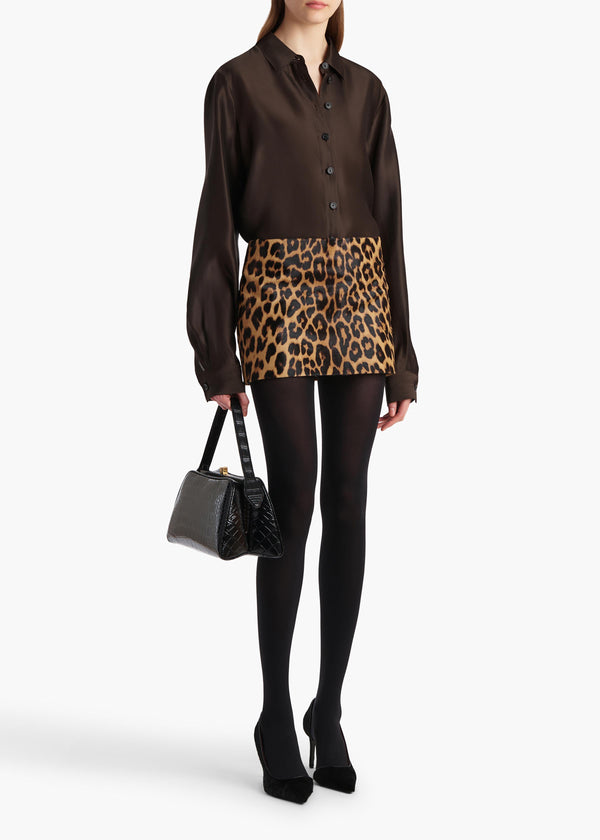 Khaite Jett Skirt Leopard Print Haircalf