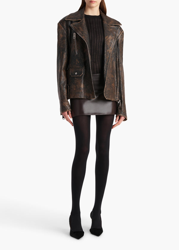 Khaite Jett Skirt Mud Leather