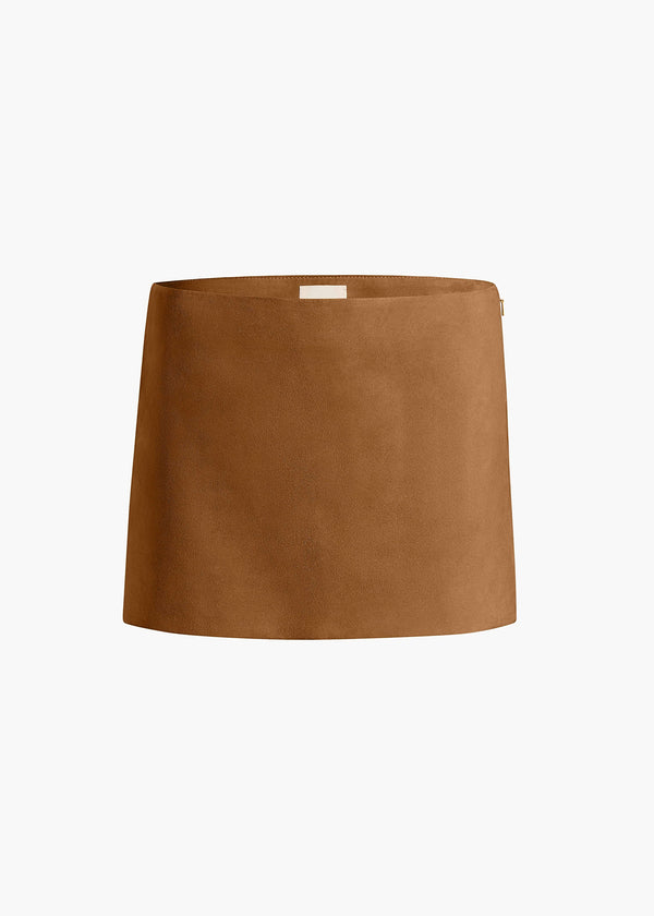 khaite Jett Skirt Toffee Suede
