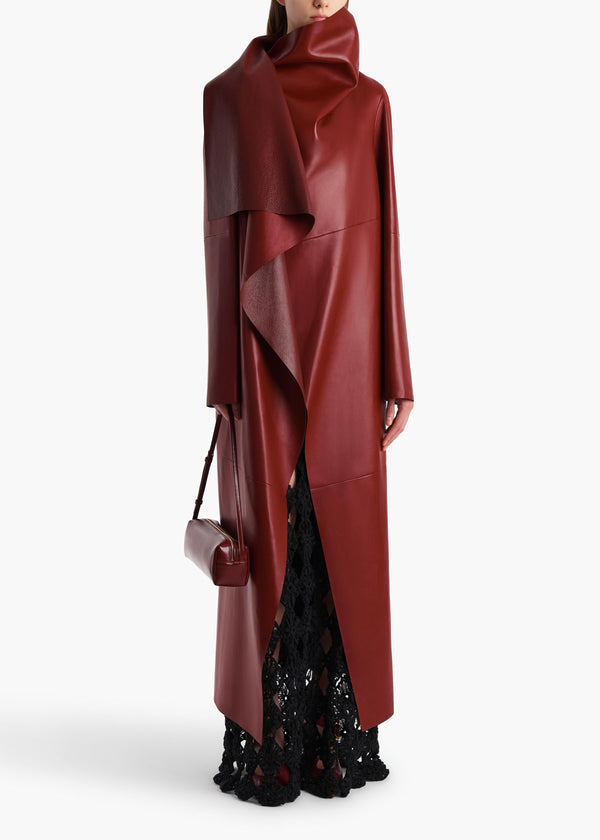 Khaite Levitt Coat Garnet Leather