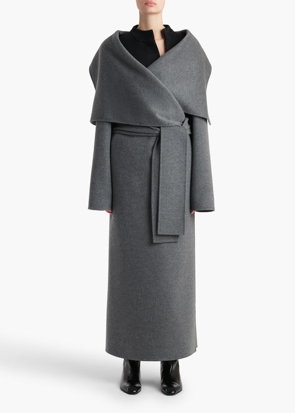 Khaite Levitt Coat Grey Melange