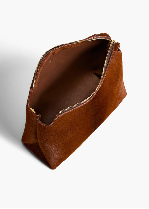 Khaite Lina Crossbody Bag Rust Haircalf