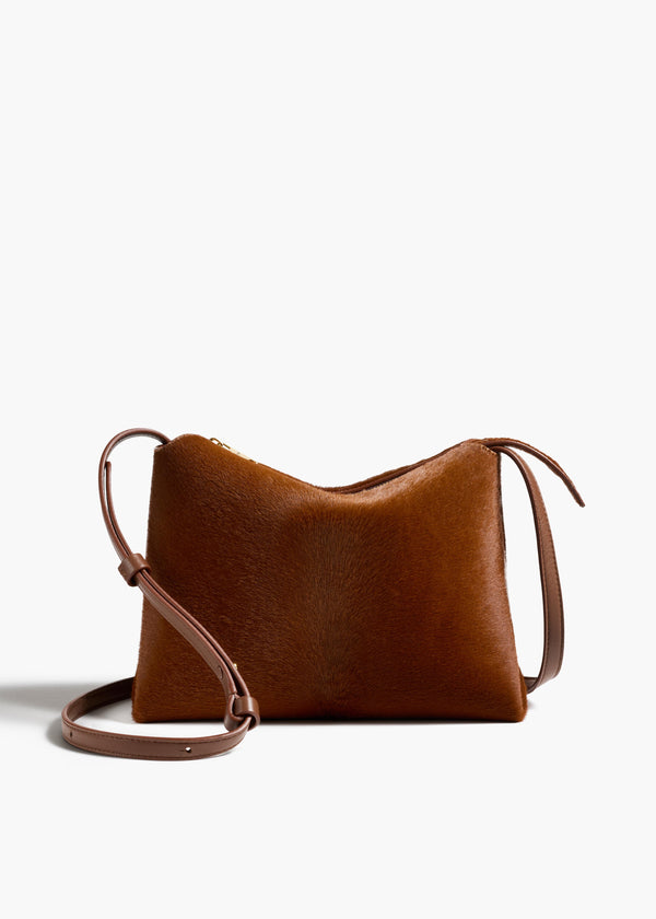 khaite Lina Crossbody Bag Rust Haircalf