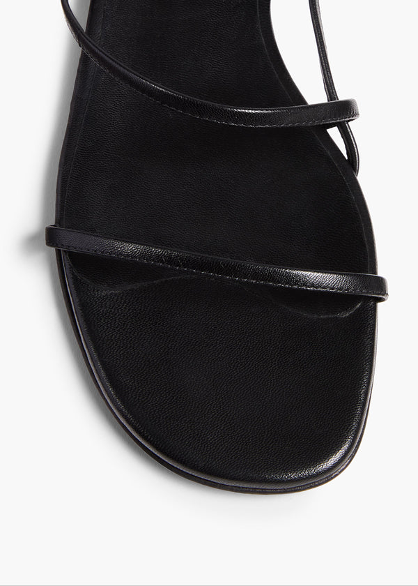 Khaite Loop Flat Sandal Black Leather
