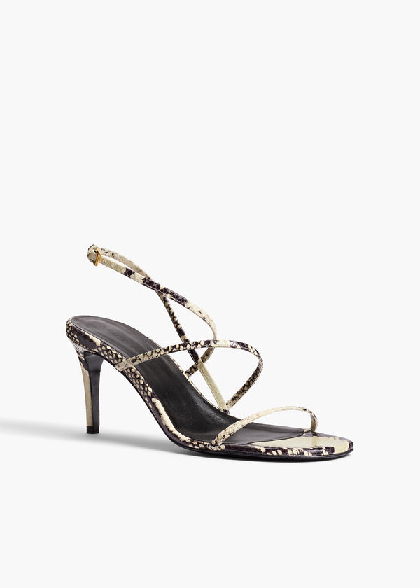 Khaite Loop Sandal Natural Python-Embossed Leather