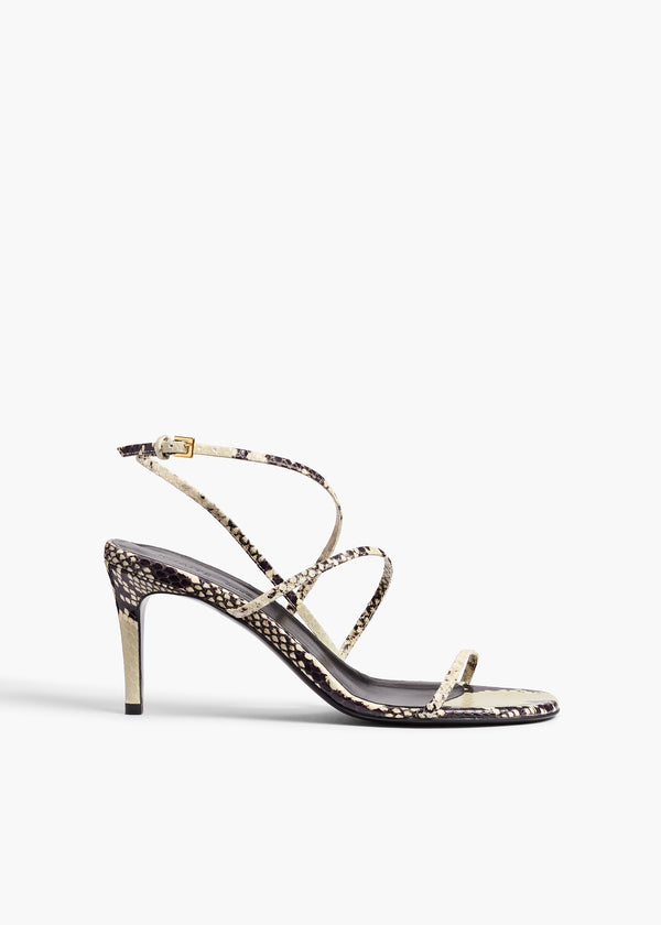 khaite Loop Sandal Natural Python-Embossed Leather