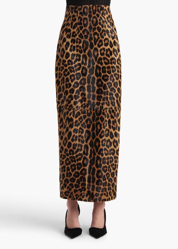 Khaite Loxley Skirt Leopard Print Haircalf