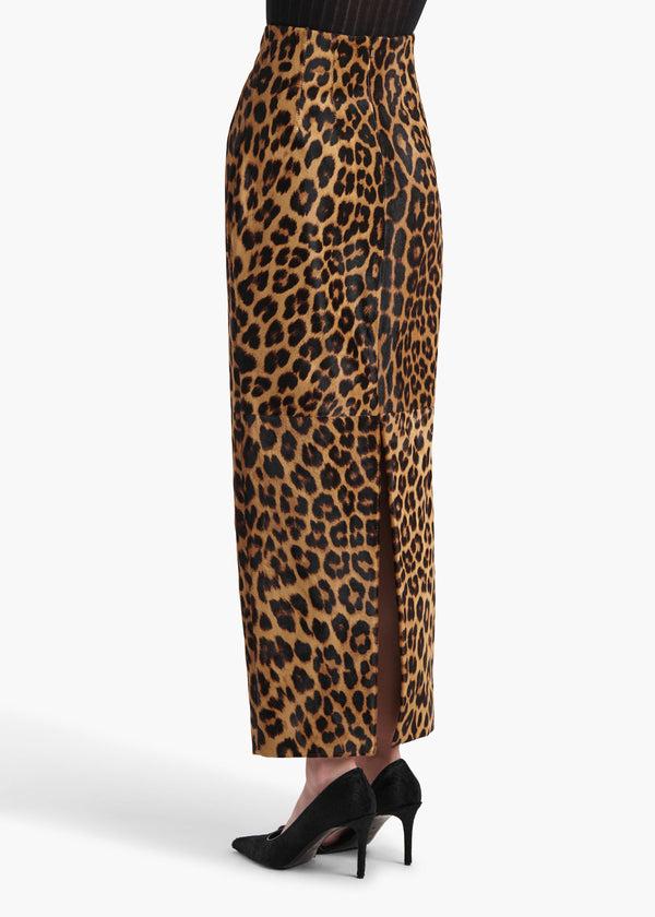 Khaite Loxley Skirt Leopard Print Haircalf