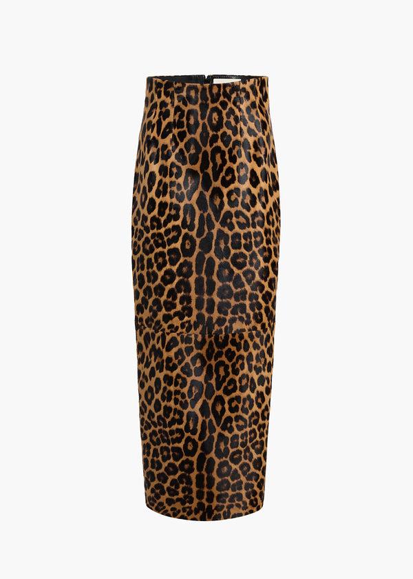 khaite Loxley Skirt Leopard Print Haircalf