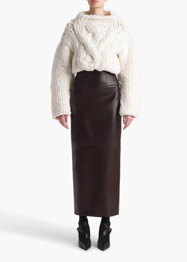 Khaite Loxley Skirt Mud Leather