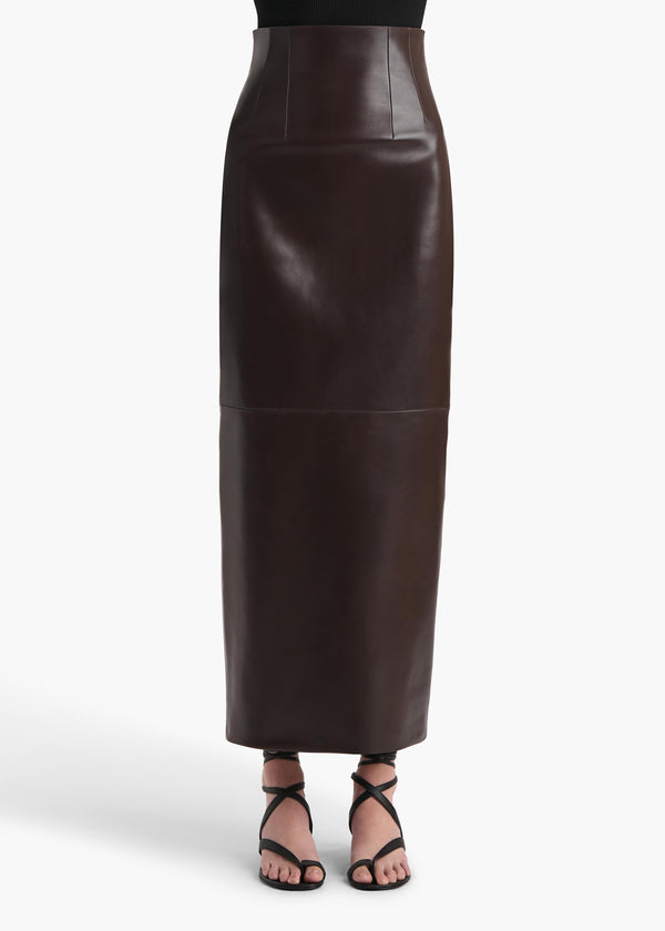 Khaite Loxley Skirt Mud Leather