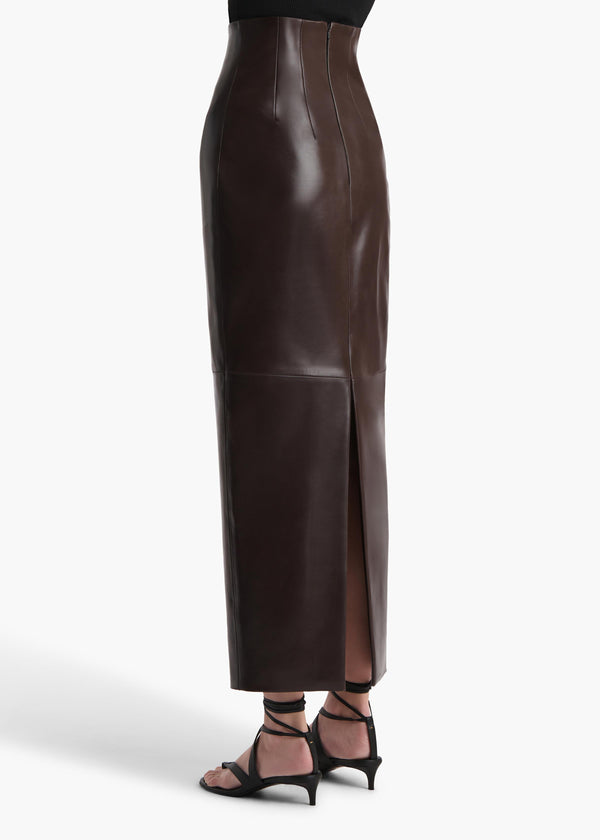 Khaite Loxley Skirt Mud Leather