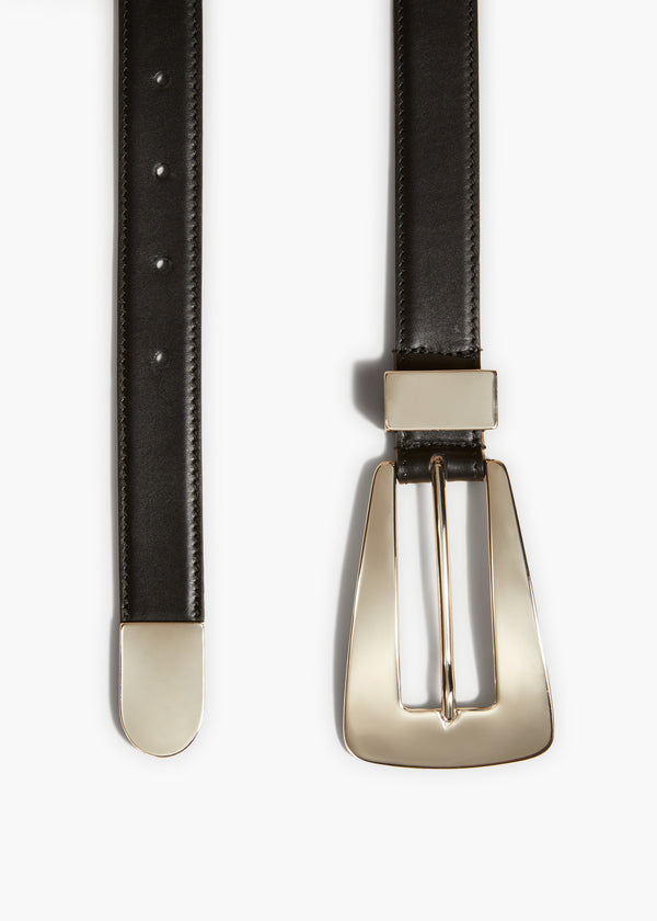 Khaite Lucca Belt Black Leather With Silver