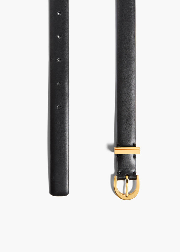 Khaite Luna Belt Black Leather With Gold