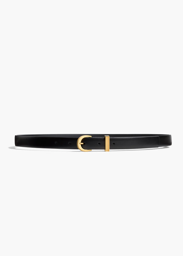 khaite Luna Belt Black Leather with Gold