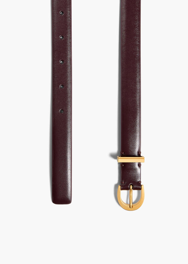 Khaite Luna Belt Bordeaux Leather With Gold