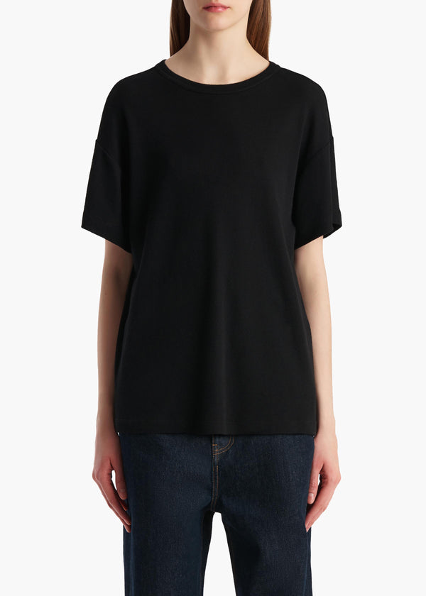 Khaite Maeve T-Shirt Black Silk Cashmere Jersey