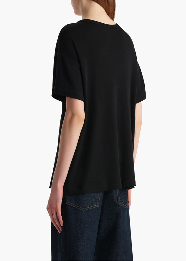 Khaite Maeve T-Shirt Black Silk Cashmere Jersey