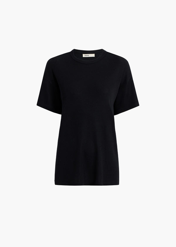 khaite Maeve T-Shirt Black Silk Cashmere Jersey